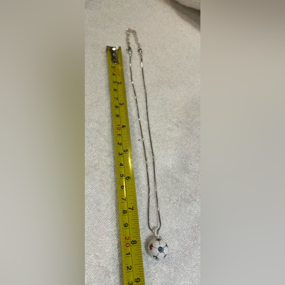 Silver soccer ball necklace - Picture 3 of 4